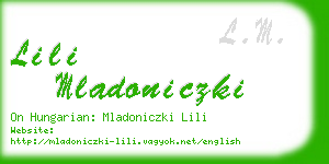 lili mladoniczki business card